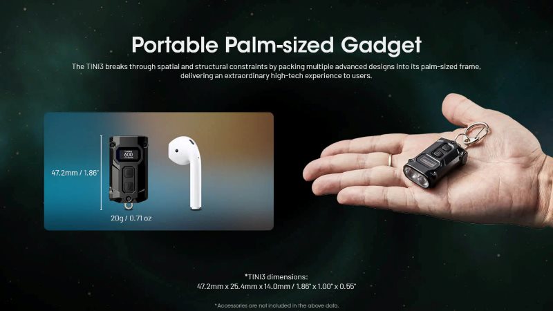 Nitecore TINI-3 600lm laetav võtmehoidja-taskulamp - Image 7