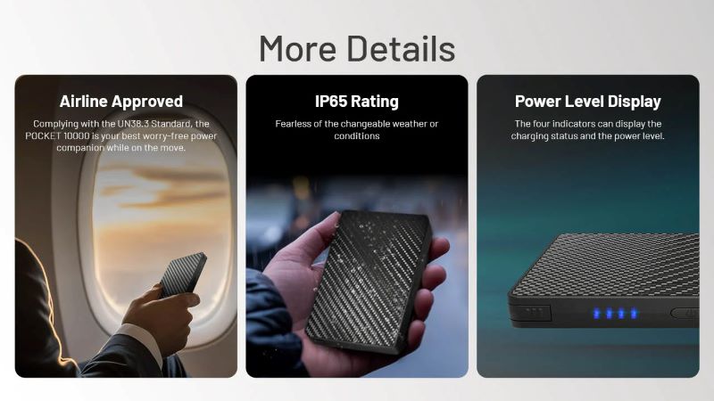 Nitecore Pocket 10000 USB-C akupank koos kaabliga