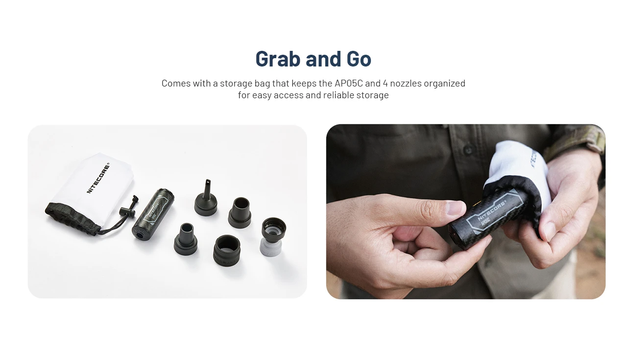 Nitecore AP05C ülikerge süsinikkiust õhupump - Image 8