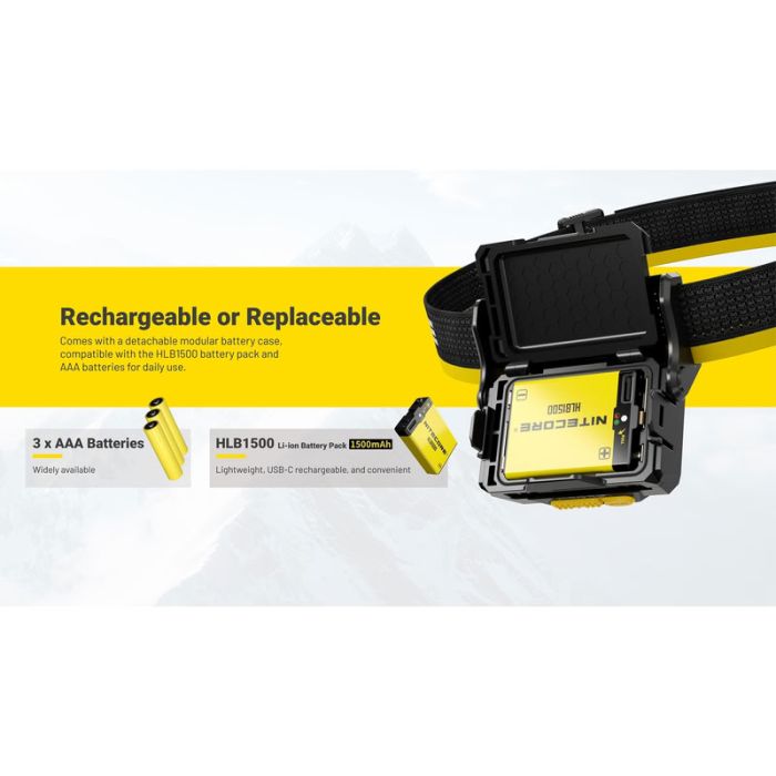 Nitecore HA29 UHE 1200lm pealamp, aku ja patareitoide - Pilt 4